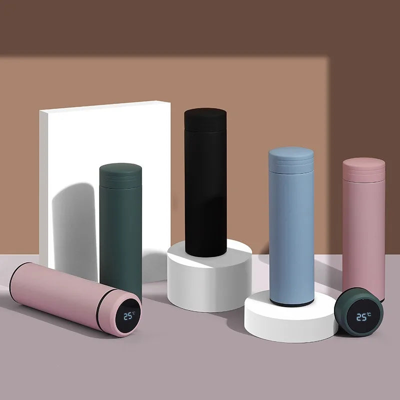 500ml Smart Stainless Steel Water Bottle with LED Temperature Display | Leakproof Vacuum Insulated Flask