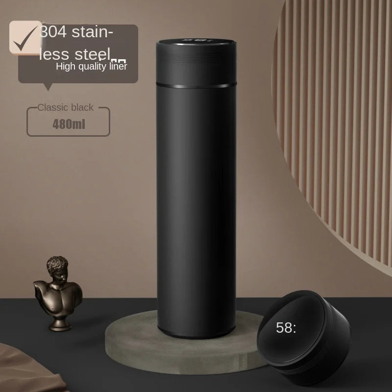 500ml Smart Stainless Steel Water Bottle with LED Temperature Display | Leakproof Vacuum Insulated Flask